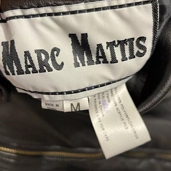 Vintage Marc Mattis Women’s Black Leather Jacket Double-Side Leopard Print Sz M - Picture 12 of 16